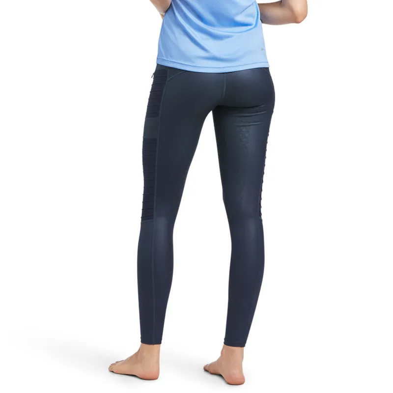 Ariat Ladies EOS Moto Full Seat Tights Blue Nights Hide Emboss-2